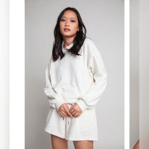 Oversized Organic Sweatshirt Top - Natural White